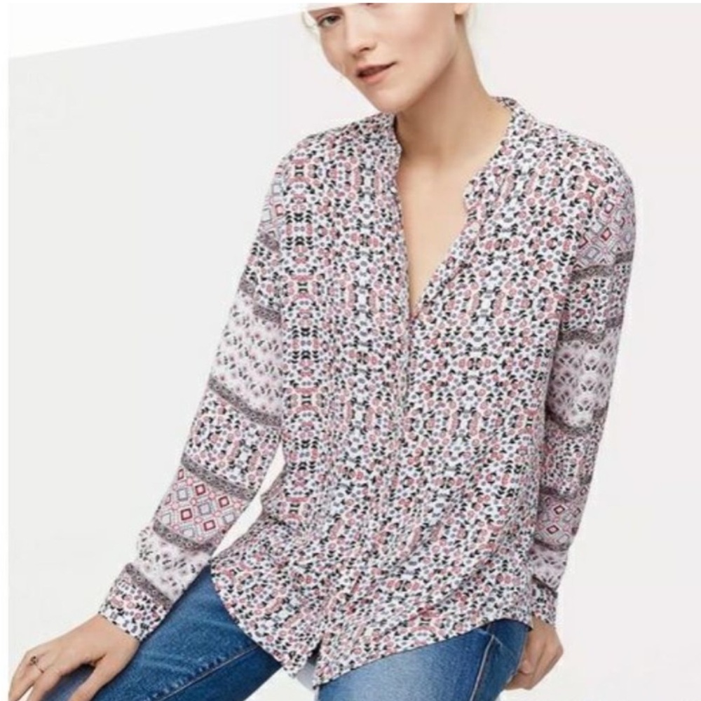 LOFT Multicolor Patterned Blouse - Picture 2 of 6